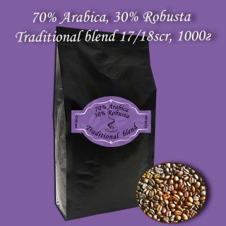 Traditional  blend (70% Arabica, 30% Robusta) 17/18 scr зернова кава 1000г. БЕЗКОШТОВНА ДОСТАВКА від 1кг!
